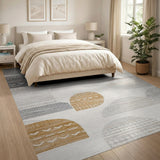 Beige Tribal Arch Abstract Area Rug