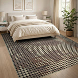 Abstract White Dot Silhouette Area Rug
