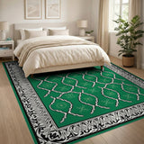 Ornate Emerald Green Persian Motif Rug