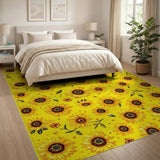 Sunflower Burst Yellow Area Rug