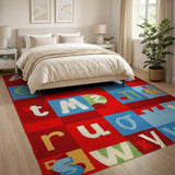 Vibrant ABC Alphabet Kids Multi-color and Patterns Area Rug