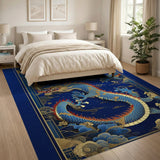 Twin Blue Dragons Imperial Area Rug