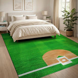 Baseball Pitcher's Mound Green Area Rug