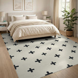 Black Cross Geometric Area Rug