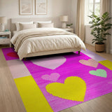 Playful Pixel Hearts Multi-Color Area Rug