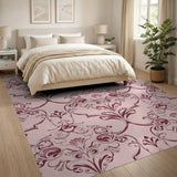 Pink Floral Art Nouveau Vintage Rug