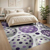 Purple Polka Dot Easter Eggs Area Rug
