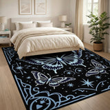 Ornate Blue Butterfly Stars Area Rug