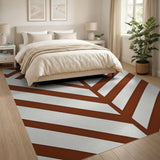 Orange Bold Geometric Orange Area Rug