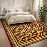 Red Gold Geometric Heritage Tribal Rug