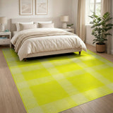 Vibrant Yellow Gingham Checkered Area Rug