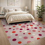 Playful Pink Polka Dot Area Rug