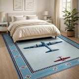 Vintage WWII Bomber Airplane Area Rug