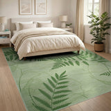 Sage Green Fern Leaf Area Rug