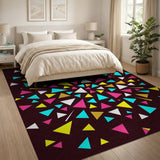 Vibrant Multi-Color Geometric Triangle Area Rug