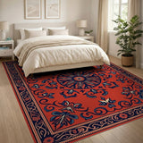 Vibrant Traditional Persian Vibrant Red Persian Medallion Area Rug