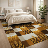 Golden Wheat Fields Patchwork Area Rug