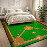 Geometric Modern Baseball Diamond Field Area Rug