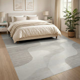 Abstract Area Wavy Abstract Beige Neutral Area Rug