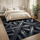 Modern Silver Lattice Geometric Area Rug