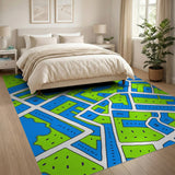 Vibrant Town Map Area Rug