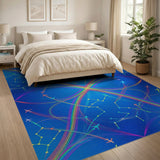 Blue Airplane Trails Abstract Area Rug