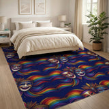 Vibrant Rainbow Mask Area Rug