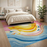 Vibrant Sunset Waves Multi-Color Area Rug