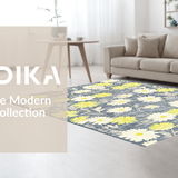 Ultra Soft Area Rug, Non Slip, Stain Resistant, Washable Area Rugs for Living Room, Bedroom, Elegant Soft Tone Blooms(Blue)