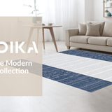 Ultra Soft Area Rug, Non Slip, Stain Resistant, Washable Area Rugs for Living Room, Bedroom, Elegant Navy and White Pattern(Blue)