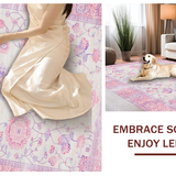 Ultra Soft Area Rug, Non Slip, Stain Resistant, Washable Area Rugs for Living Room, Bedroom, Elegant Solid Color Serenity(Pink)