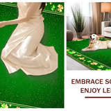 Lively Earthy Green Patterned Decor(Green)