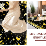 Ultra Soft Area Rug, Non Slip, Stain Resistant, Washable Area Rugs for Living Room, Bedroom, Retro Abstract Zodiac Illustration(Black)