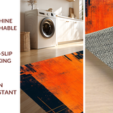 Ultra Soft Area Rug, Non Slip, Stain Resistant, Washable Area Rugs for Living Room, Bedroom, Bold Lava Swirl Pattern(Orange)