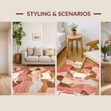 Ultra Soft Area Rug, Non Slip, Stain Resistant, Washable Area Rugs for Living Room, Bedroom, Vibrant Nature-Inspired Decorative Style(Brown)
