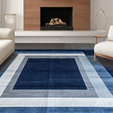 Ultra Soft Area Rug, Non Slip, Stain Resistant, Washable Area Rugs for Living Room, Bedroom, Stylish Blue Tone Canvas(Blue)