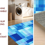 Ultra Soft Area Rug, Non Slip, Stain Resistant, Washable Area Rugs for Living Room, Bedroom, Lively Multicolored Design Motif(Blue)