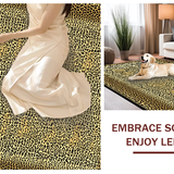 Ultra Soft Area Rug, Non Slip, Stain Resistant, Washable Area Rugs for Living Room, Bedroom, Stylish Monochrome Leopard Embrace(Beige)
