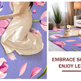 Ultra Soft Area Rug, Non Slip, Stain Resistant, Washable Area Rugs for Living Room, Bedroom, Charming Seasonal Floral Arrangement Style(Purple)