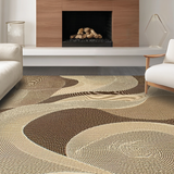 Ultra Soft Area Rug, Non Slip, Stain Resistant, Washable Area Rugs for Living Room, Bedroom, Timeless Organic Fluid Patterns(Beige)