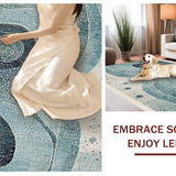 Ultra Soft Area Rug, Non Slip, Stain Resistant, Washable Area Rugs for Living Room, Bedroom, Elegant Kraken Rug With Artistic Tentacle Swirl Pattern For Decor(Blue)