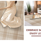 Ultra Soft Area Rug, Non Slip, Stain Resistant, Washable Area Rugs for Living Room, Bedroom, Subtle Warmth Textural Embrace(Beige)