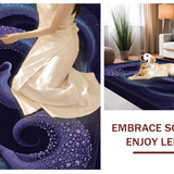Ultra Soft Area Rug, Non Slip, Stain Resistant, Washable Area Rugs for Living Room, Bedroom, Deep Sea Creature Tentacle Carpet With Artistic Swirl Pattern For Home(Purple)