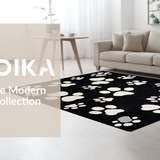 Ultra Soft Area Rug, Non Slip, Stain Resistant, Washable Area Rugs for Living Room, Bedroom, Stylish Abstract Animal Pattern(Black)