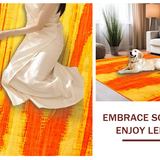 Ultra Soft Area Rug, Non Slip, Stain Resistant, Washable Area Rugs for Living Room, Bedroom, Bright Playful Shaded Color Splash(Orange)