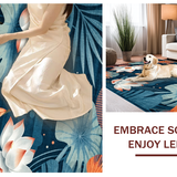Ultra Soft Area Rug, Non Slip, Stain Resistant, Washable Area Rugs for Living Room, Bedroom, Modern Tropical Abstract Design(Blue)