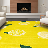 Ultra Soft Area Rug, Non Slip, Stain Resistant, Washable Area Rugs for Living Room, Bedroom, Playful Citrus Graphic Delight(Yellow)