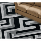 Ultra Soft Area Rug, Non Slip, Stain Resistant, Washable Area Rugs for Living Room, Bedroom, Classic Black Stair Treads for Modern Decor(Black)