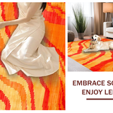Ultra Soft Area Rug, Non Slip, Stain Resistant, Washable Area Rugs for Living Room, Bedroom, Playful Whimsical Pastel Fusion(Orange)