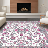 Ultra Soft Area Rug, Non Slip, Stain Resistant, Washable Area Rugs for Living Room, Bedroom, Stylish Abstract Linear Composition(White)
